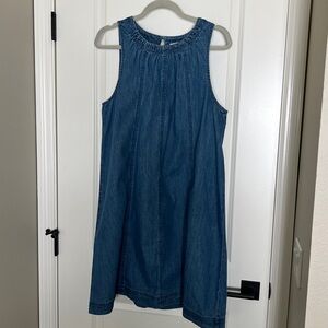 Loft LT Loft Tall Chambray Seamed Mini Dres